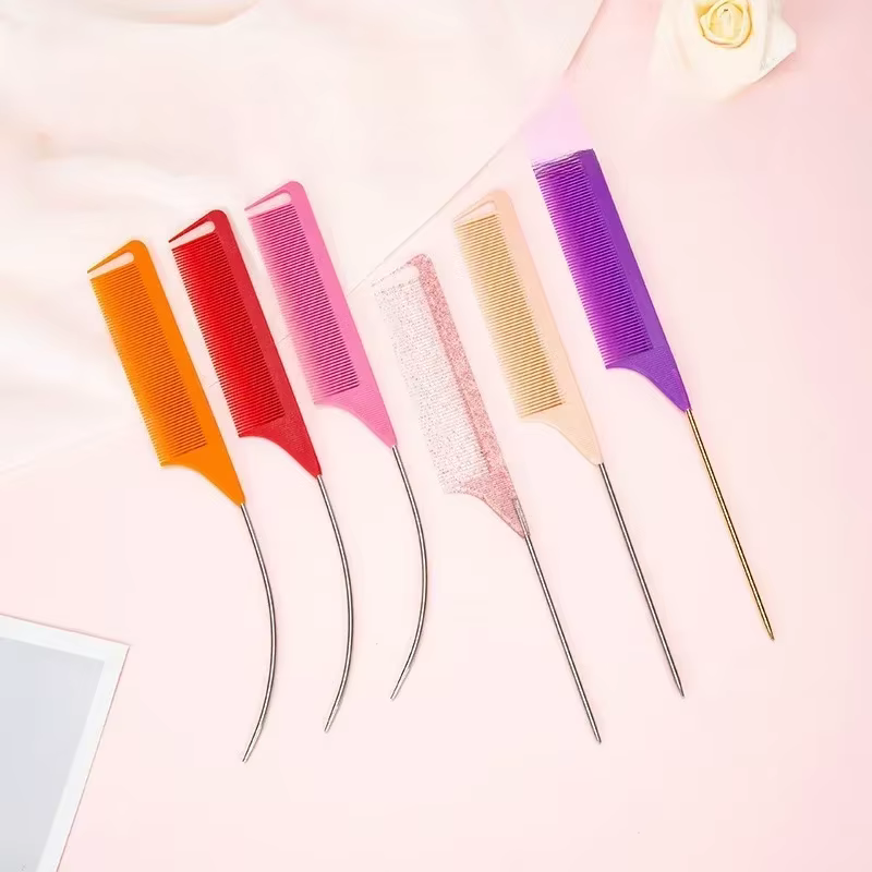 Aiguille en acier style professionnel en plastique résistant à la chaleur antistatique tressage queu