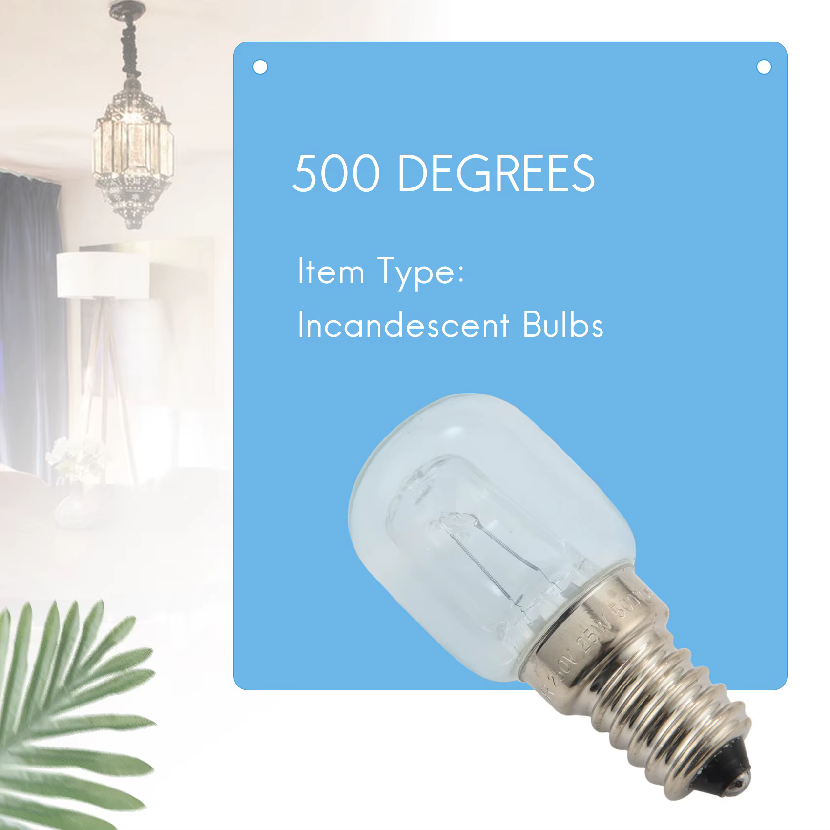 Ampoule à haute température E14 500 degrés 25W, four à bulles halogène E14 250V 25W, ampoule à Quart