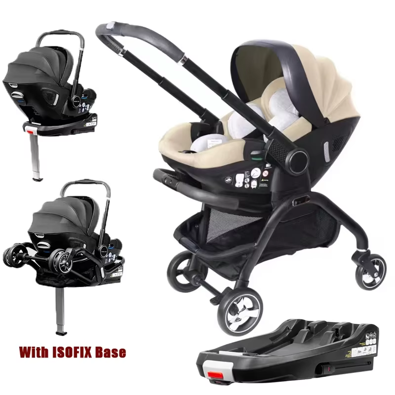 Poussette 4-en-1 avec base ISOFIX expédiée depuis l'UE, siège auto pour enfant, poussette de luxe po