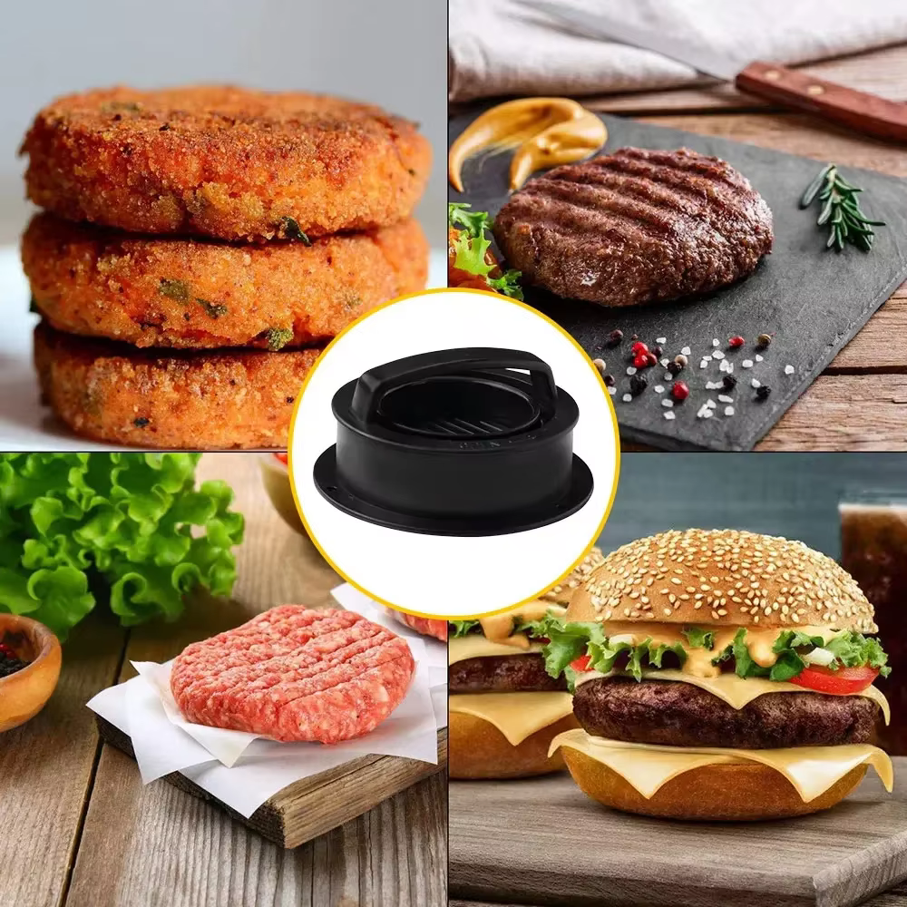Presse à hamburgers 3 en 1, machine à galettes, antiadhésive, pour la viande, le bœuf, les légumes, 