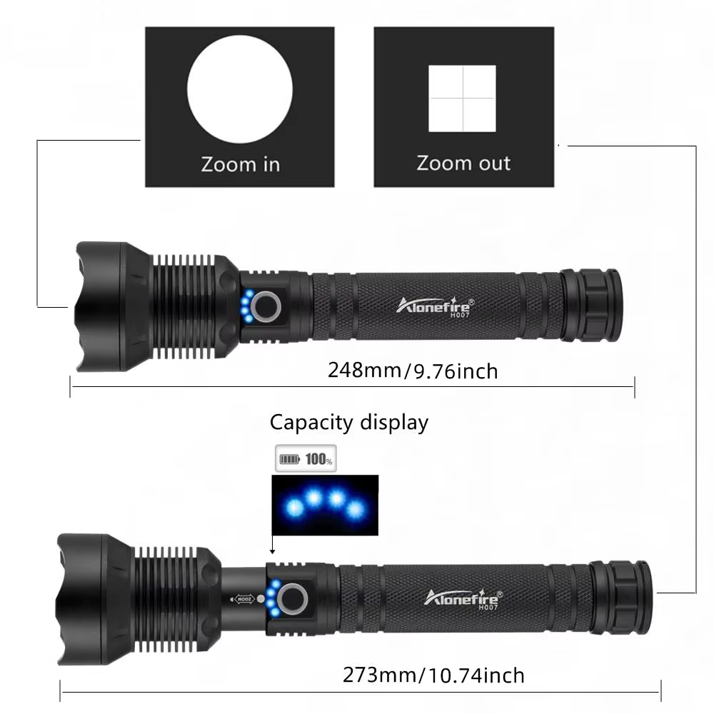 4000Lumen Zoom XHP70 LED lampe de poche haute puissance USB Rechargeable torche extérieure chasse Ca