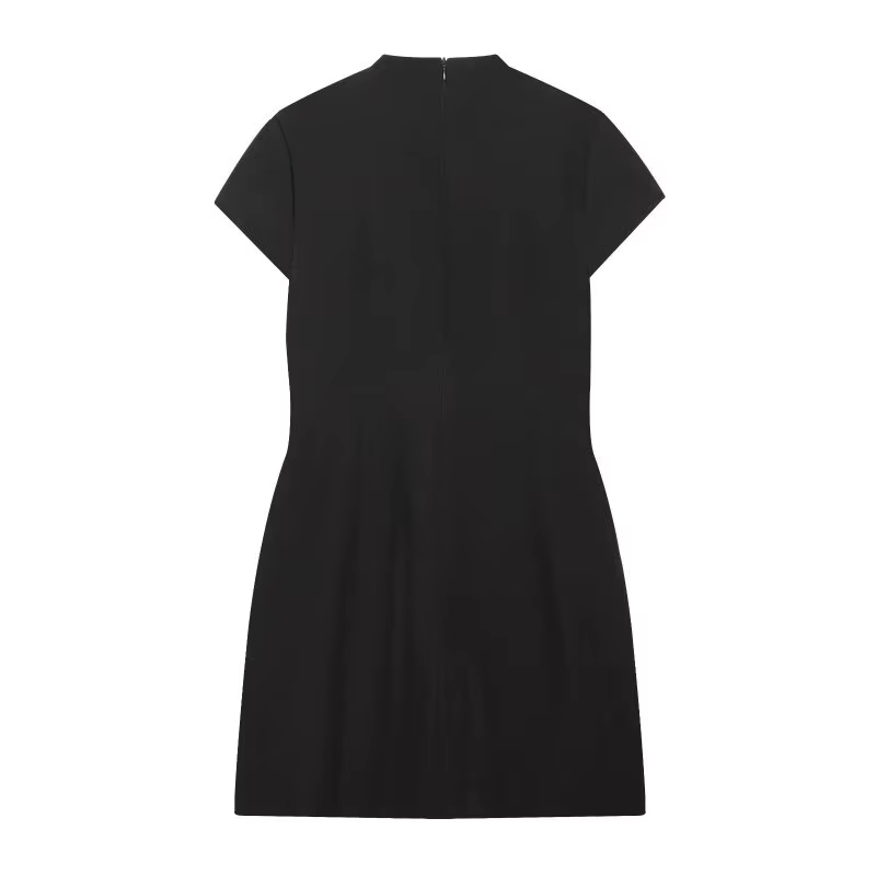 Mini-robe à découpes avec nœud papillon sur le devant, robe moulante à pois à manches courtes pour f