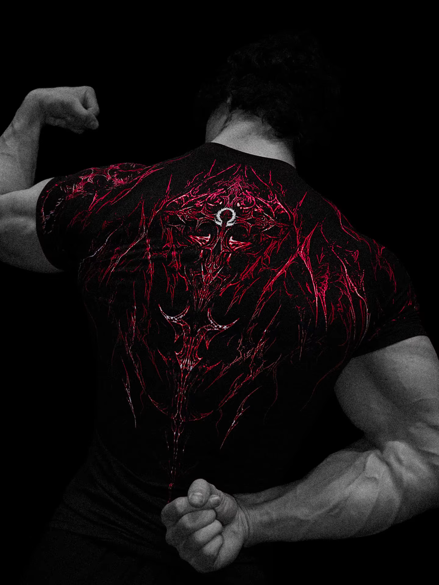 T-shirt de sport imprimé à compression à séchage rapide pour homme Dark Dragon Slayer, nouvelle coll