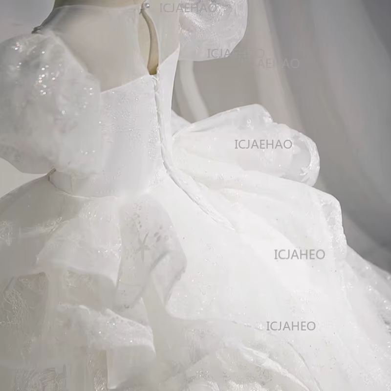 Robe de princesse pour filles 2026, tenue de demoiselle d'honneur blanche pour mariage, costume de s