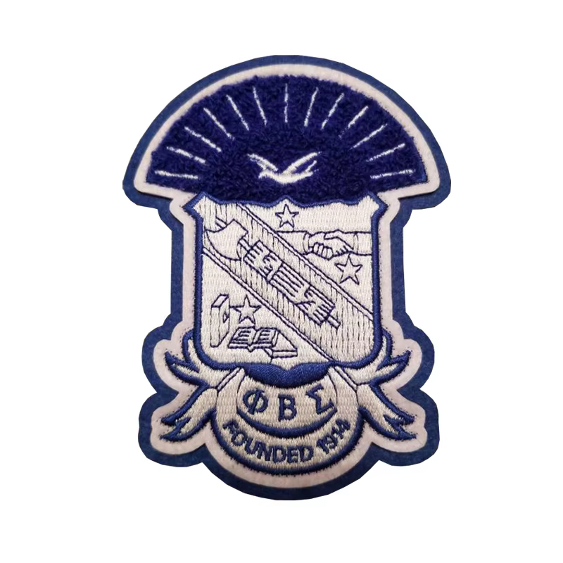 Patch d'écusson brodé pour veste, dernière petite taille, fer sur crête, sororité et fraternité, Del