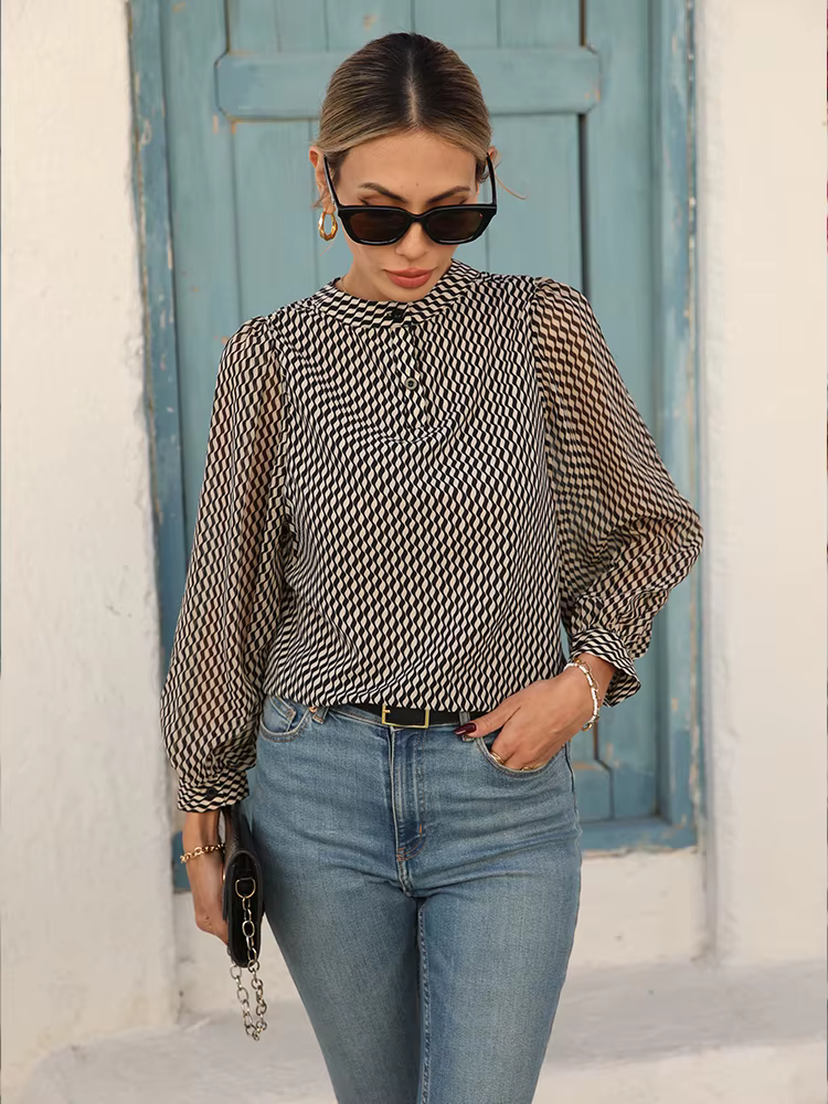 Printemps été chemises en mousseline de soie élégantes femmes Blouses pour un Look Chic mode dames h