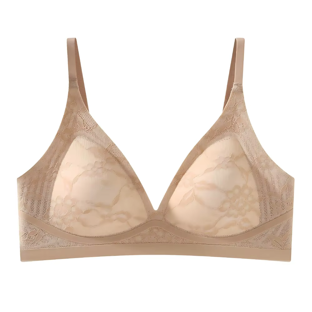 Soutien-gorge triangle en dentelle pour femme, sans armatures, sans rembourrage, sans coutures, doux