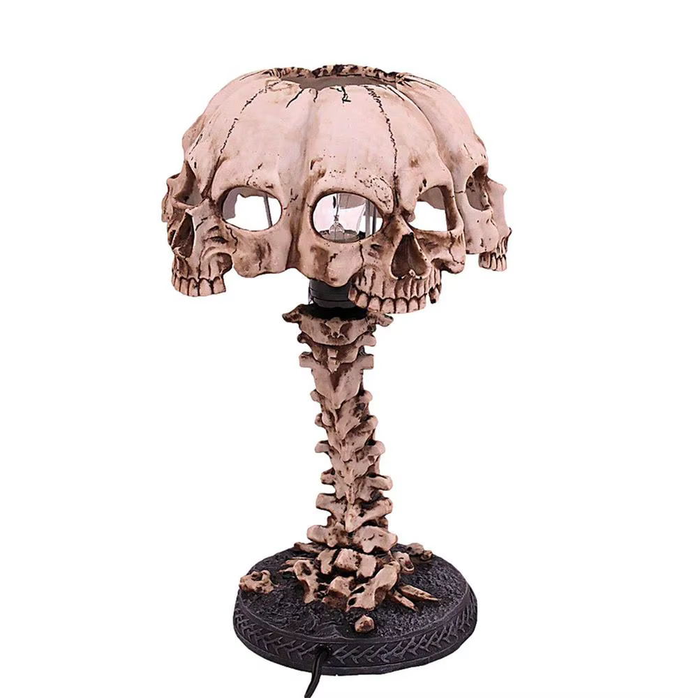 Veilleuse tête de mort gothique, veilleuse tête de mort, lampe tête de mort effrayant, lumières déco