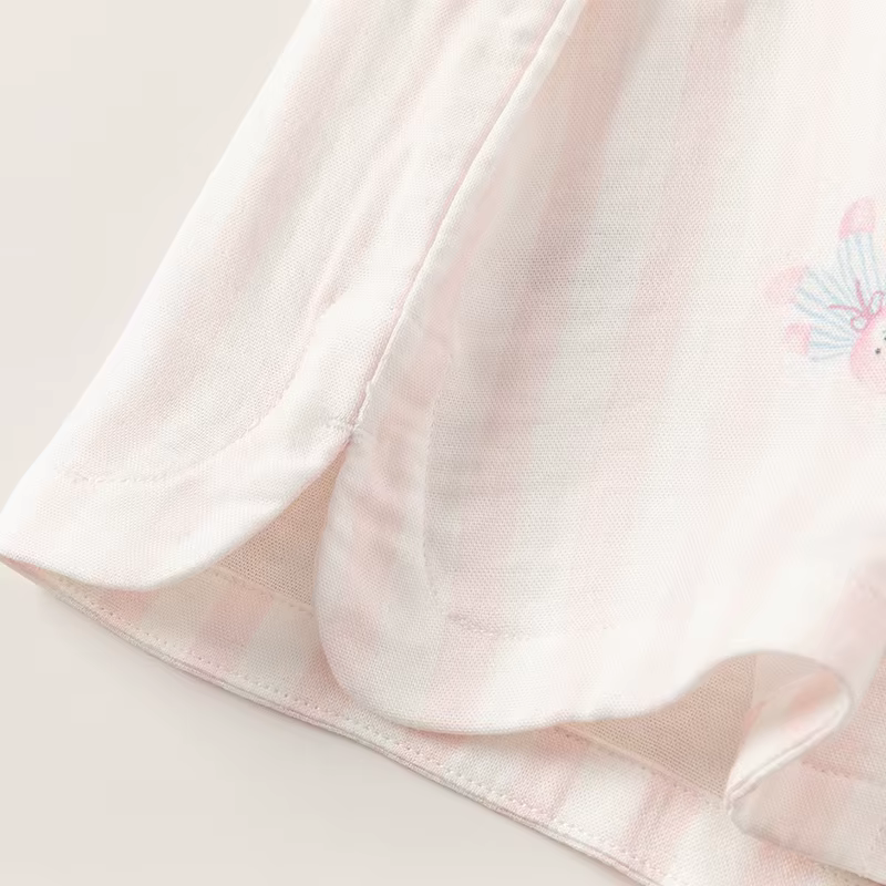 MACChildren-Pyjama rayé rose pour filles, ensemble deux pièces doux, imprimé ventilé, mode décontrac