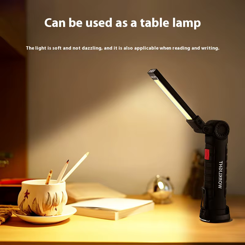 Lampe de poche pliante LED COB, lanterne magnétique Portable pour le travail, Rechargeable par USB, 