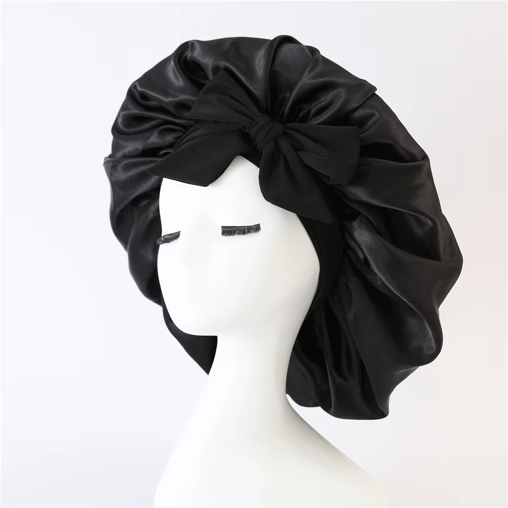 Bonnet de nuit en satin uni pour femme, bonnet de soin des cheveux, bonnet de nuit unisexe pour femm