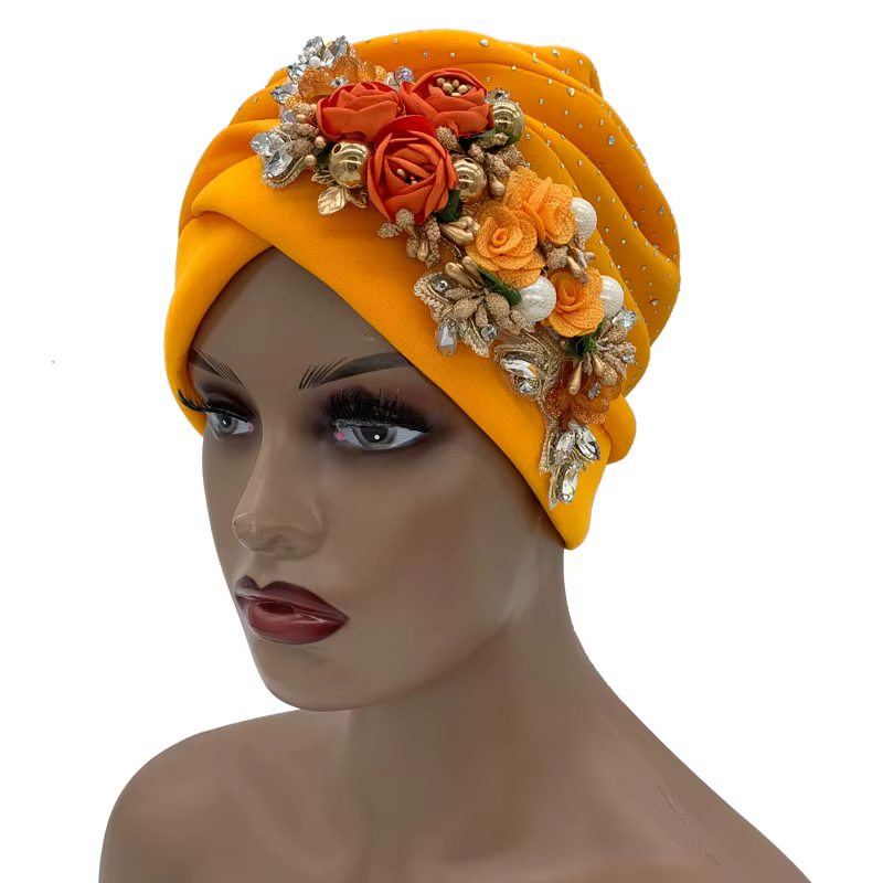 Nouveau Turban Africain Scintillant pour Femme, Coiffe de Fête, Foulard Musulman, Bonnet, Chapeau 20