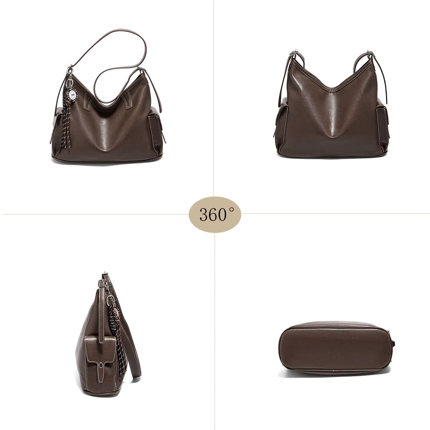 Sac à bandoulière FOXER pour femme en cuir PU souple, sac à main rétro 2026, sac hobo grande capacit