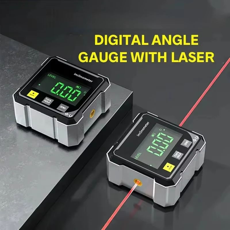 NOUVEAU Niveau numérique magnétique double face avec laser, rapporteur électronique, horizontomètre,
