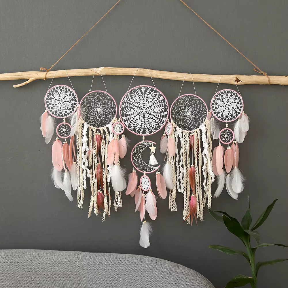 Attrape-rêves bohème pour chambre à coucher, décor de mariage et de Noël, grand mur de confection, o