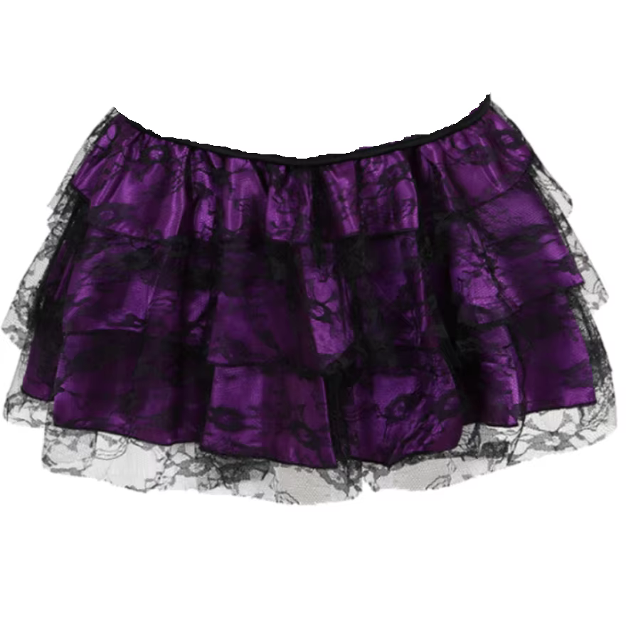 Femmes gothique Sexy dentelle florale maille Tulle Mini jupe plissée Showgirl mode fête danse jupes 