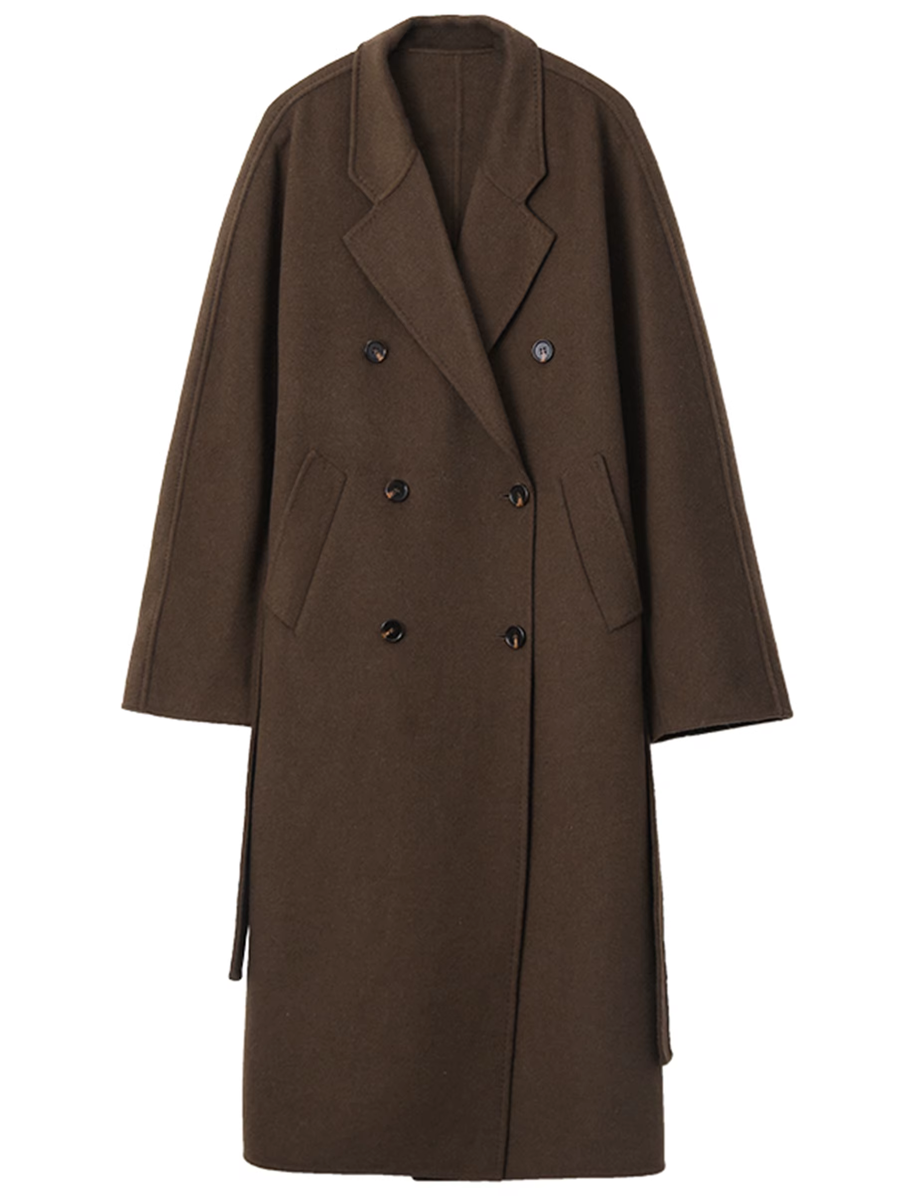 CHIC VEN femmes Long manteau en laine ample décontracté Double face vêtements de dessus pour femmes 