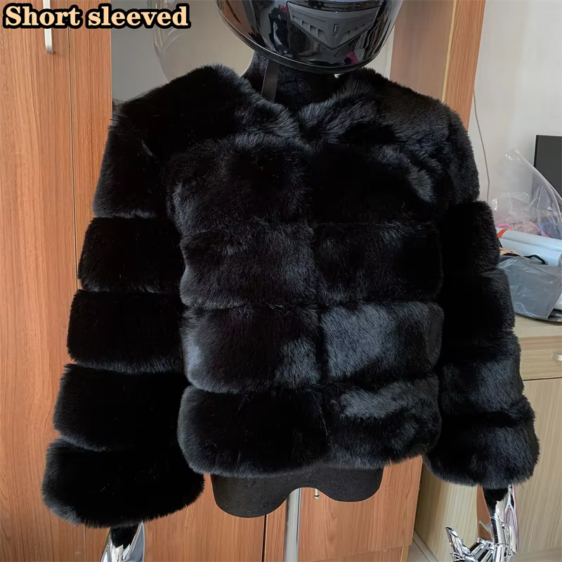 Manteau d'hiver pour manteau en fausse fourrure femmes nouveaux vêtements d'extérieur manteau court 