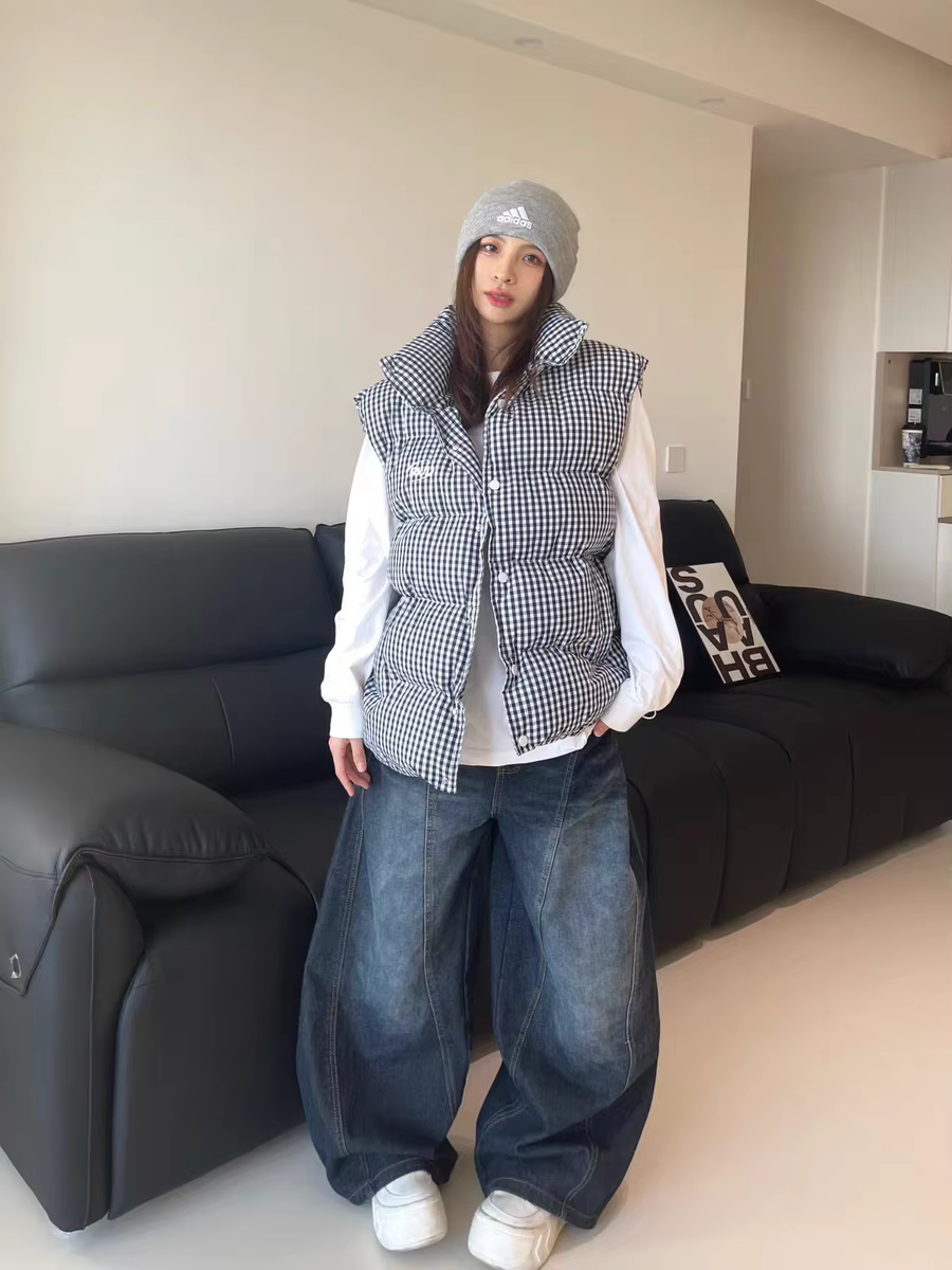 Jeans amples décontractés pour femmes Y2K, bleu délavé, style vintage, pantalon cargo à jambes large
