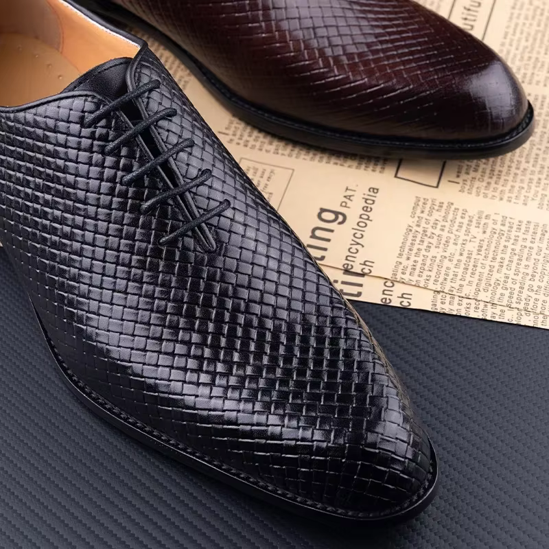 Chaussures Oxford en cuir véritable pour hommes, chaussures de bureau d'affaires décontractées, conf