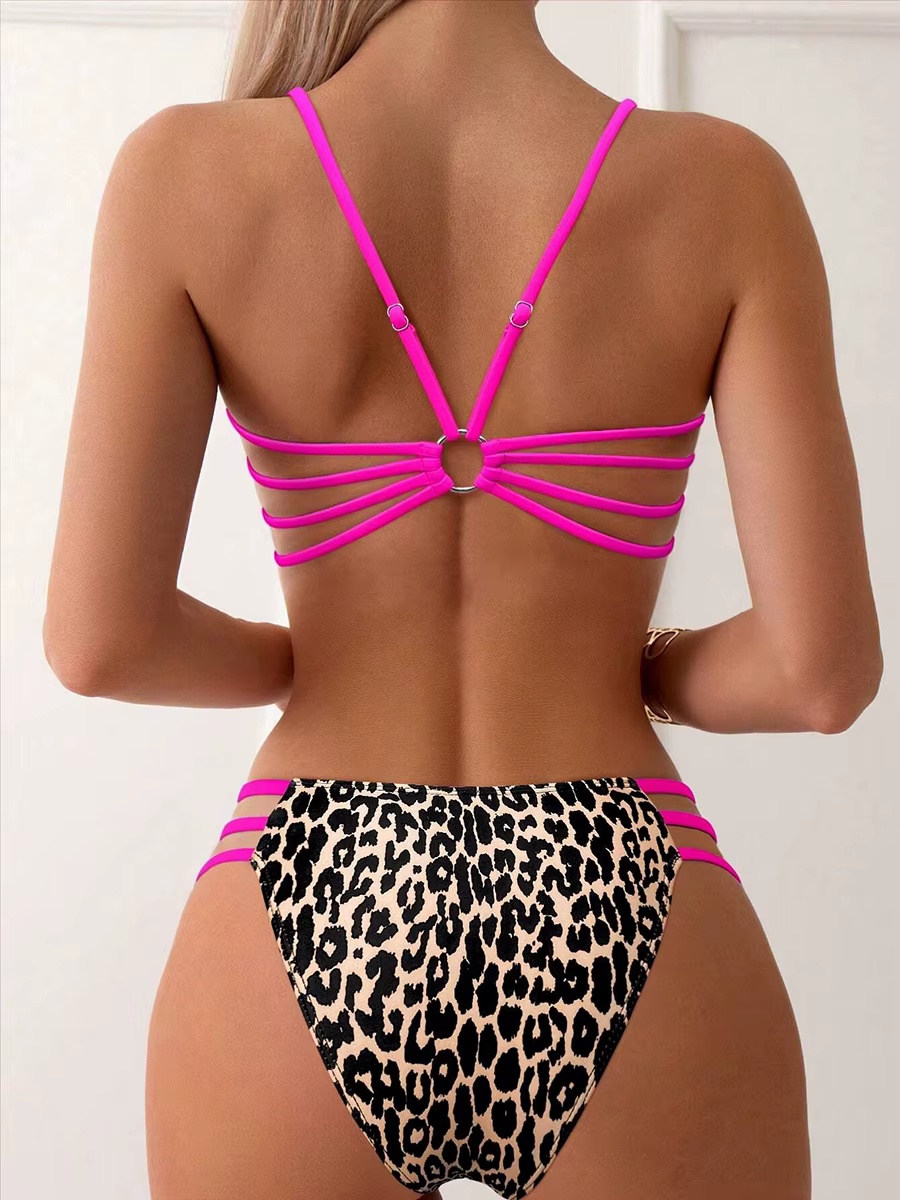 Micro bikini léopard sexy 2026 pour femme, maillot de bain taille haute, ensemble de bikinis brésili