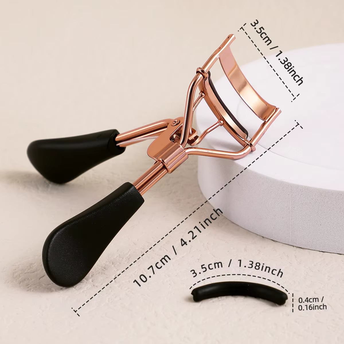 Recourbe-cils portable avec 15 coussinets en silicone et recourbe-cils en acier inoxydable, utilisé 