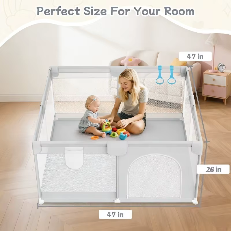 Parc de jeux IMBABY pour bébés et tout-petits, enclos de jeu anti-chute pour intérieur et extérieur,