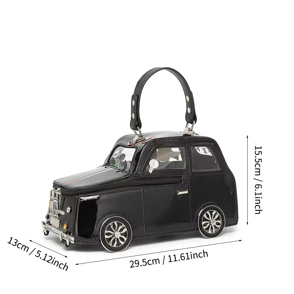 Sac à main en forme de voiture pour femmes, joli sac de personnalité créatif 3D, fourre-tout à la mo