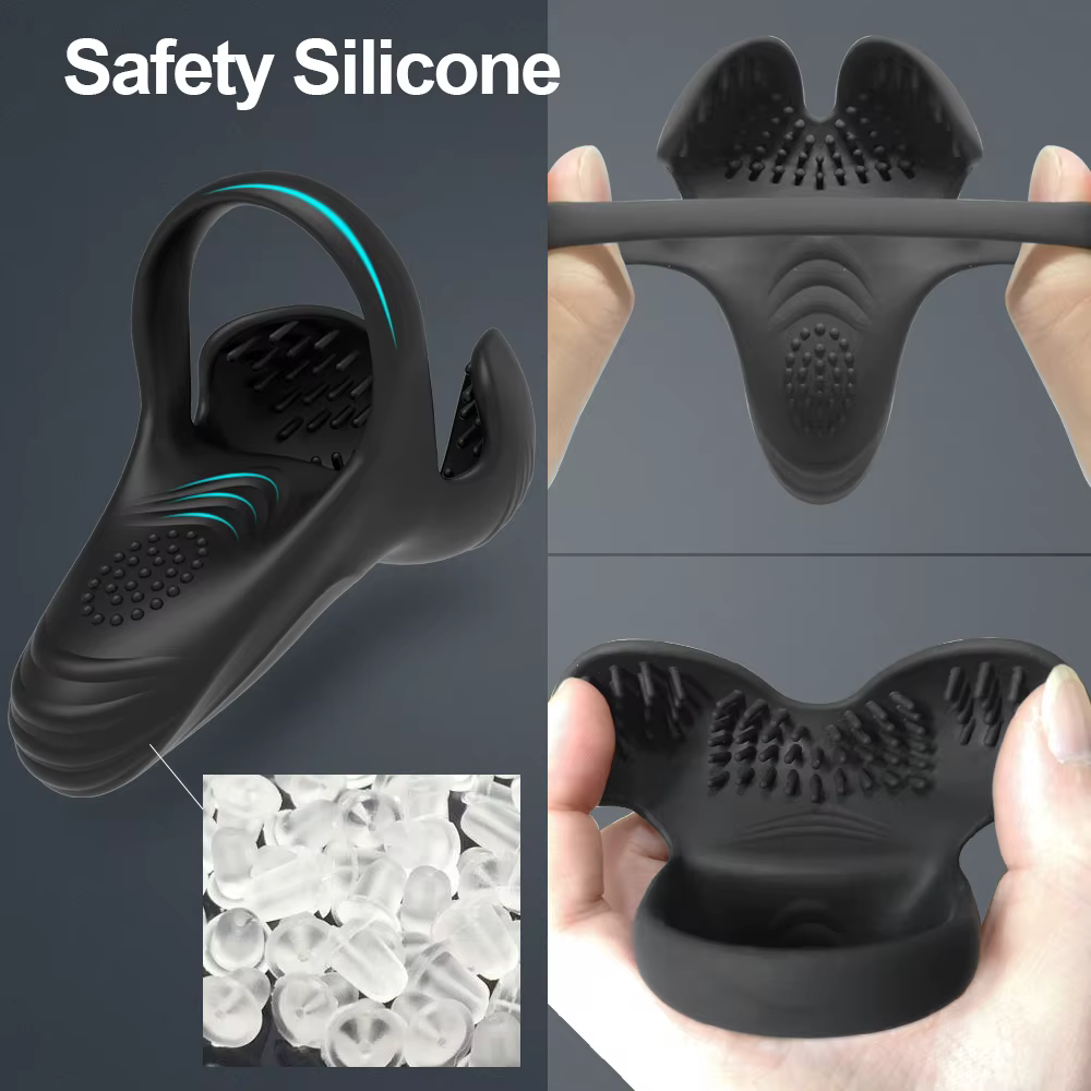 Vibromasseur 3 en 1 en silicone pour hommes, jouets sexuels, anneaux péniens, stimulateur de scrotum