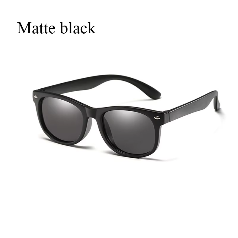 Lunettes de soleil polarisées pour enfants TR90, monture en Gel de Silicone, carrées classiques, pou