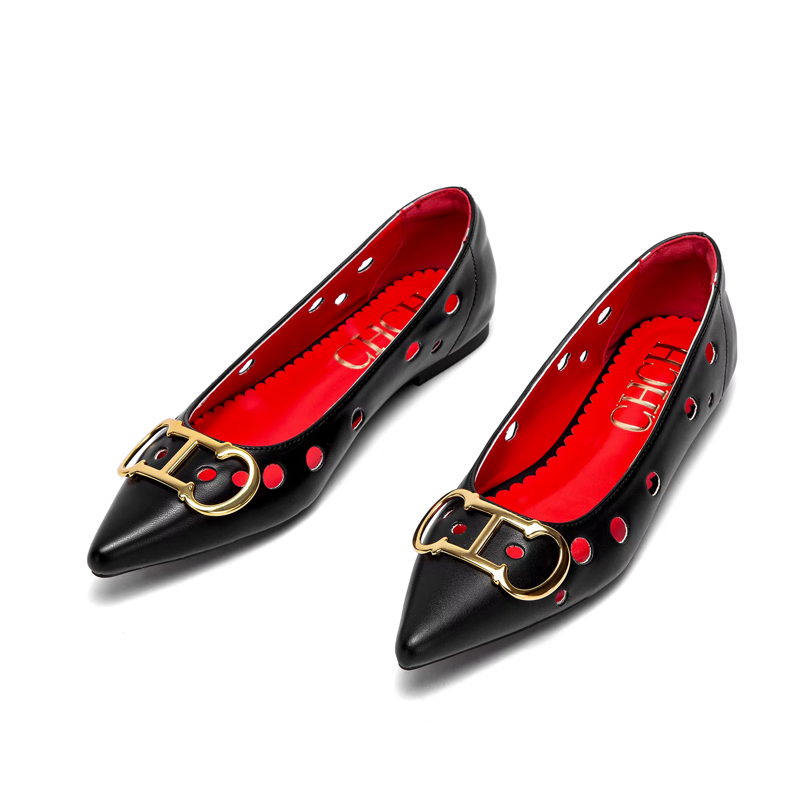 CHCH chaussures plates pour femmes 2025 nouveau Design de poinçonnage chaussures pour femmes pointue