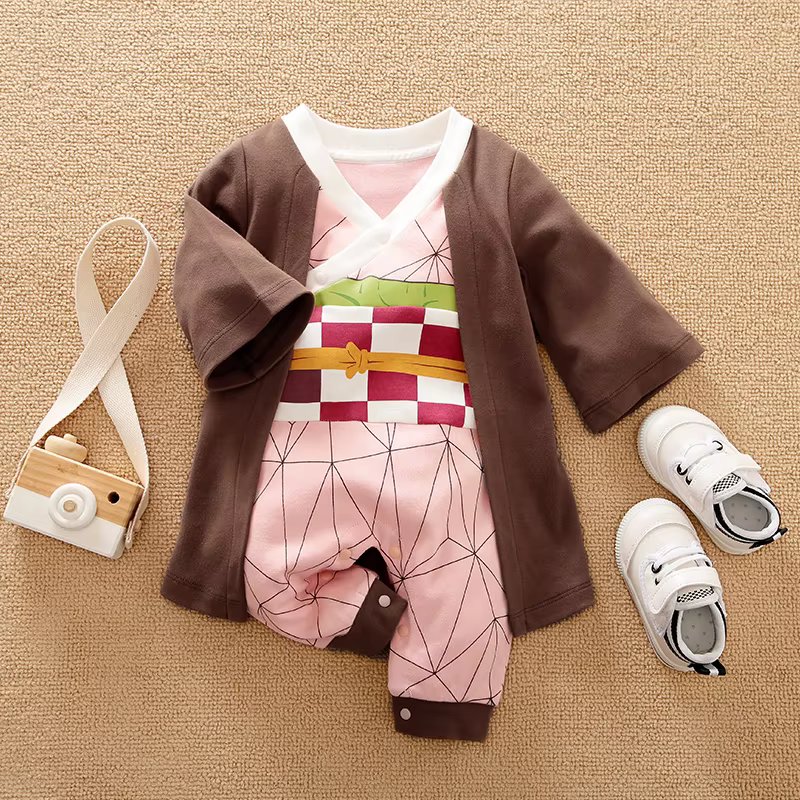 Body en coton à manches longues pour nouveau-né, Style Cape Anime, barboteuse mignonne pour enfants