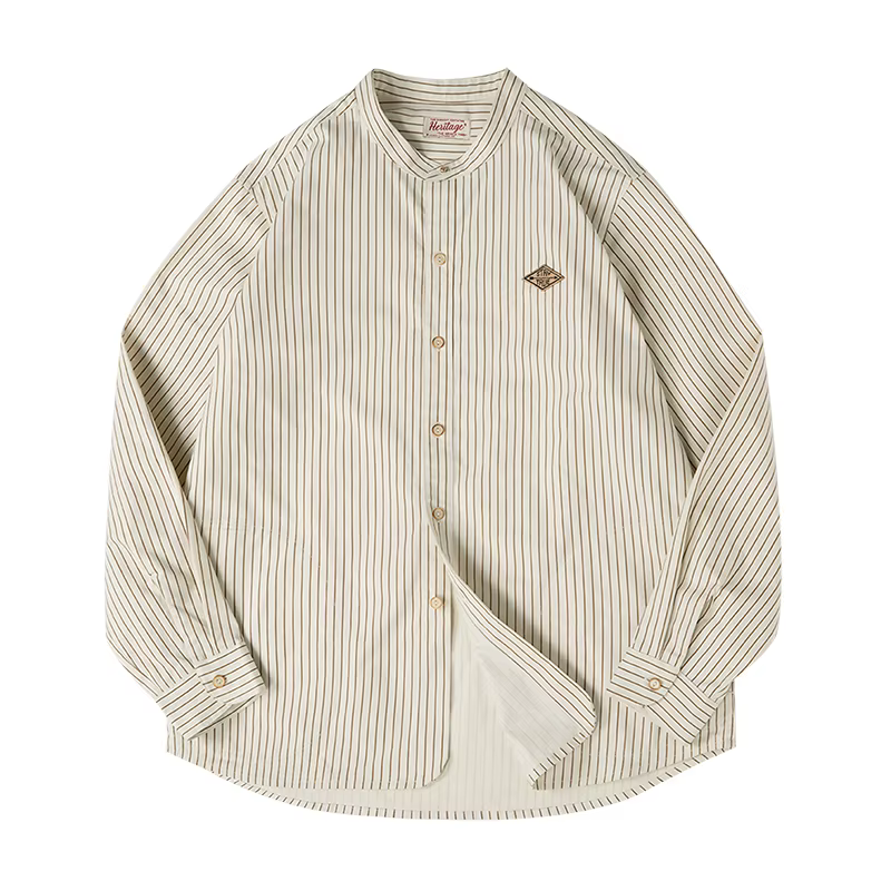 Maden Chemise femme rayée vintage coupe ample chemisier manches longues surchemise légère pour super