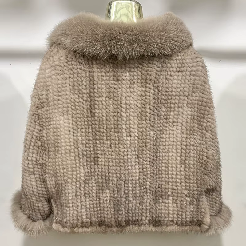 Nouveau Poncho en vraie fourrure de vison tricoté 100% naturel véritable fourrure de vison châle nat