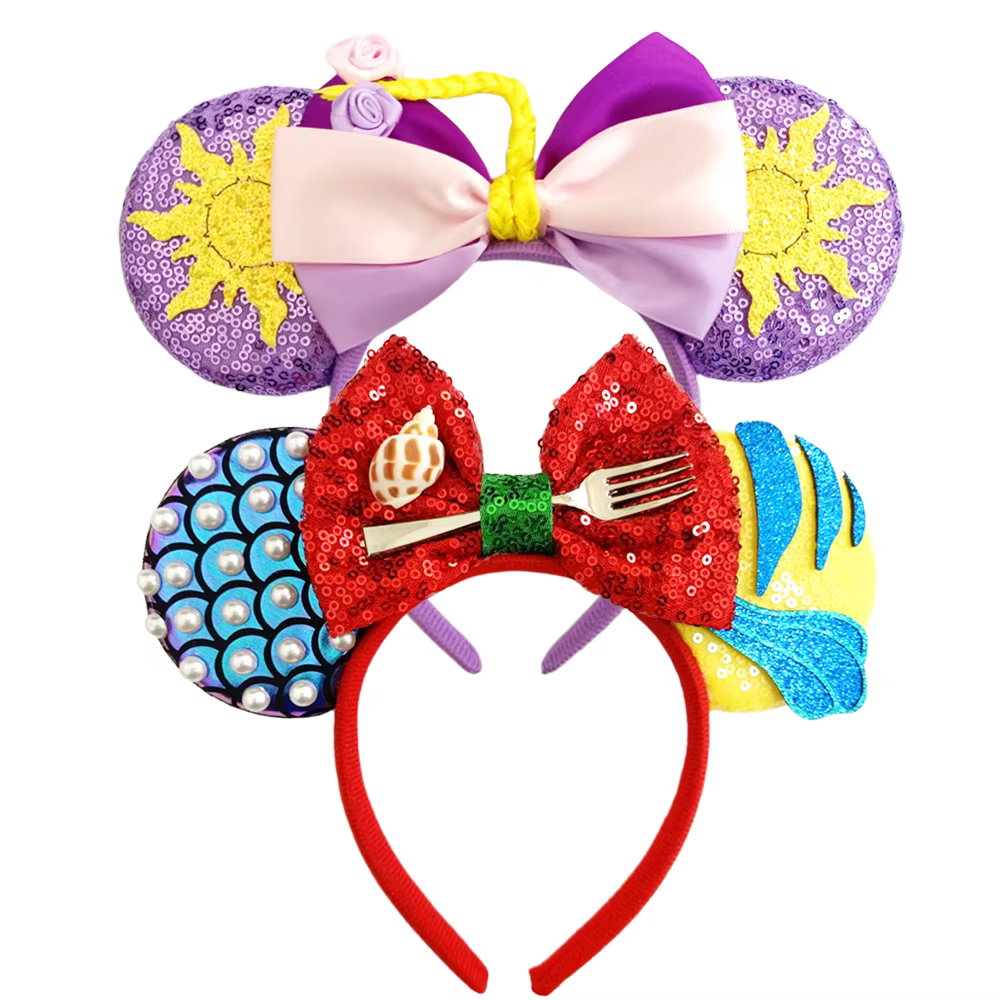Bandeau oreilles de souris, nœuds à paillettes de dessin animé, fête d'anniversaire, noël, Halloween