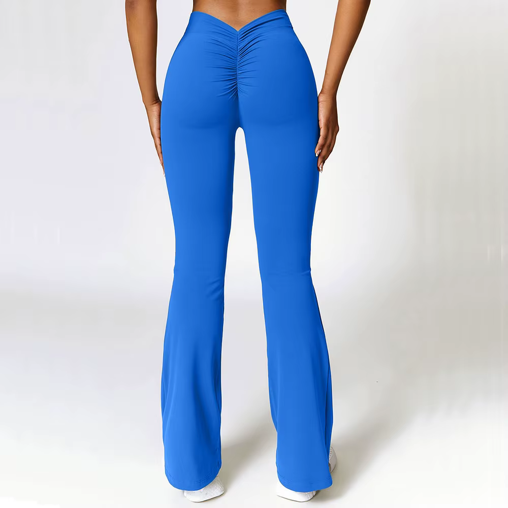 Leggings évasés en forme de V, pantalons de Yoga pour femmes, taille haute, jambes larges, pour gymn