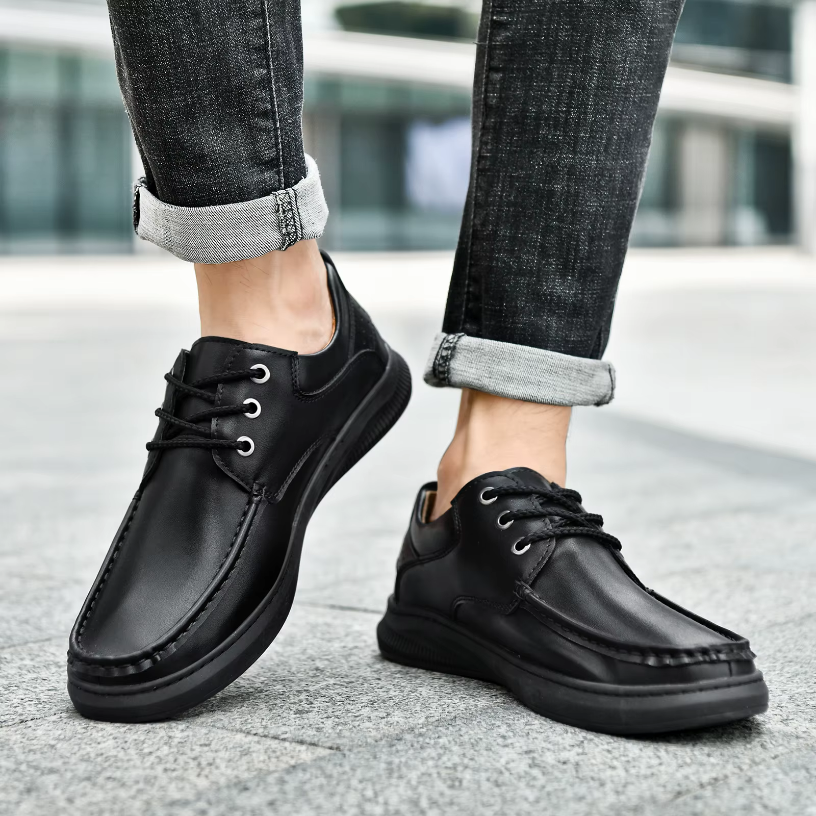 Chaussures décontractées pour hommes quatre saisons nouvelles chaussures en cuir de réunion d'affair