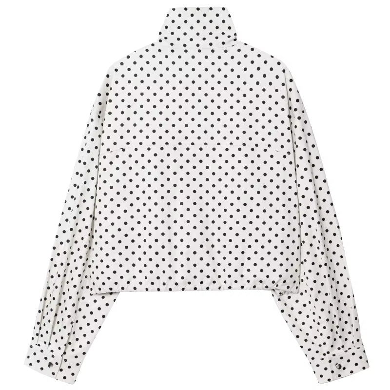 HXAO – veste bombardier à pois pour femme, demi-saison, surdimensionnée, manches longues, haut d'ext