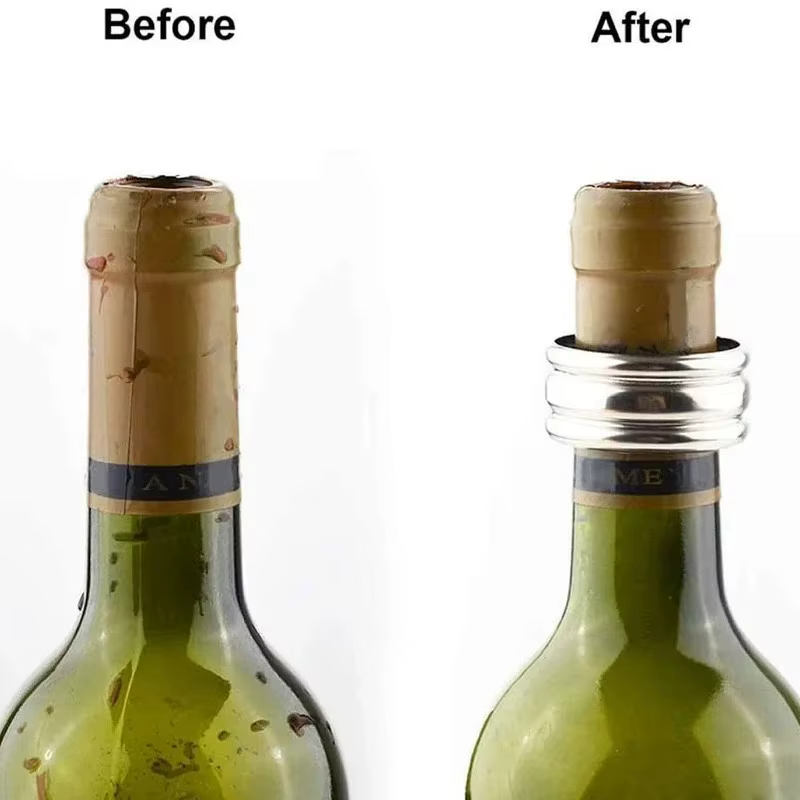 Colliers de bouteille de vin en acier inoxydable, anneau d'égouttement doublé de velours, Anti-débor