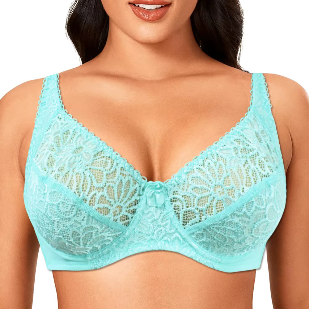 Soutien-gorge en dentelle grande taille pour femmes, sous-vêtements féminins transparents, lingerie,