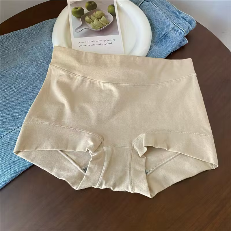 Culotte en coton grande taille pour femmes, Boxer taille moyenne 100% coton, contrôle du ventre, cou