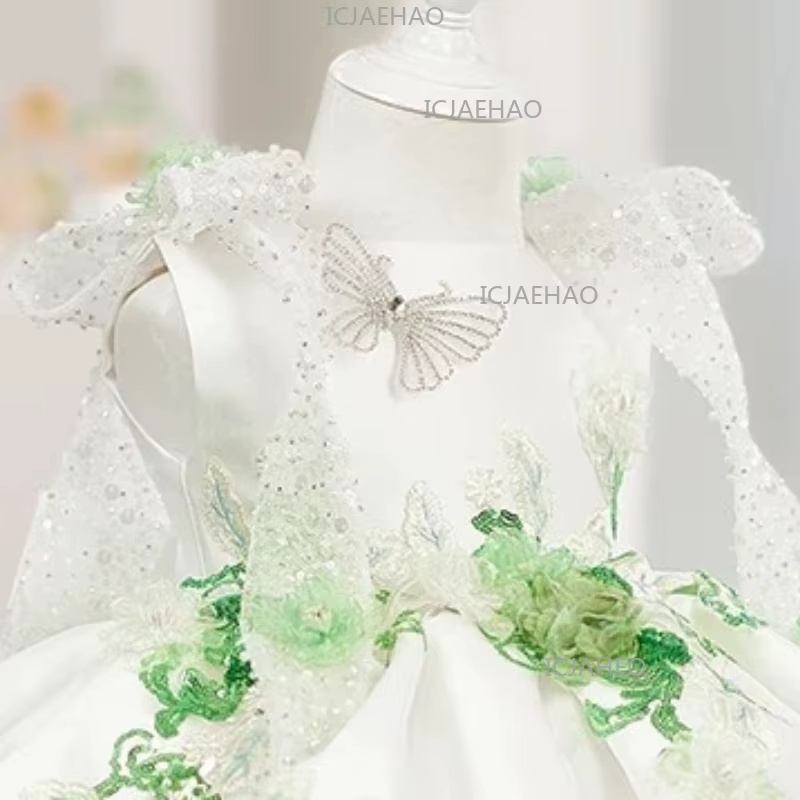Nouvelle Robe de Princesse pour Bébé Fille 2026, Robe Tutu à Fleurs et Perles pour Fête d'Anniversai