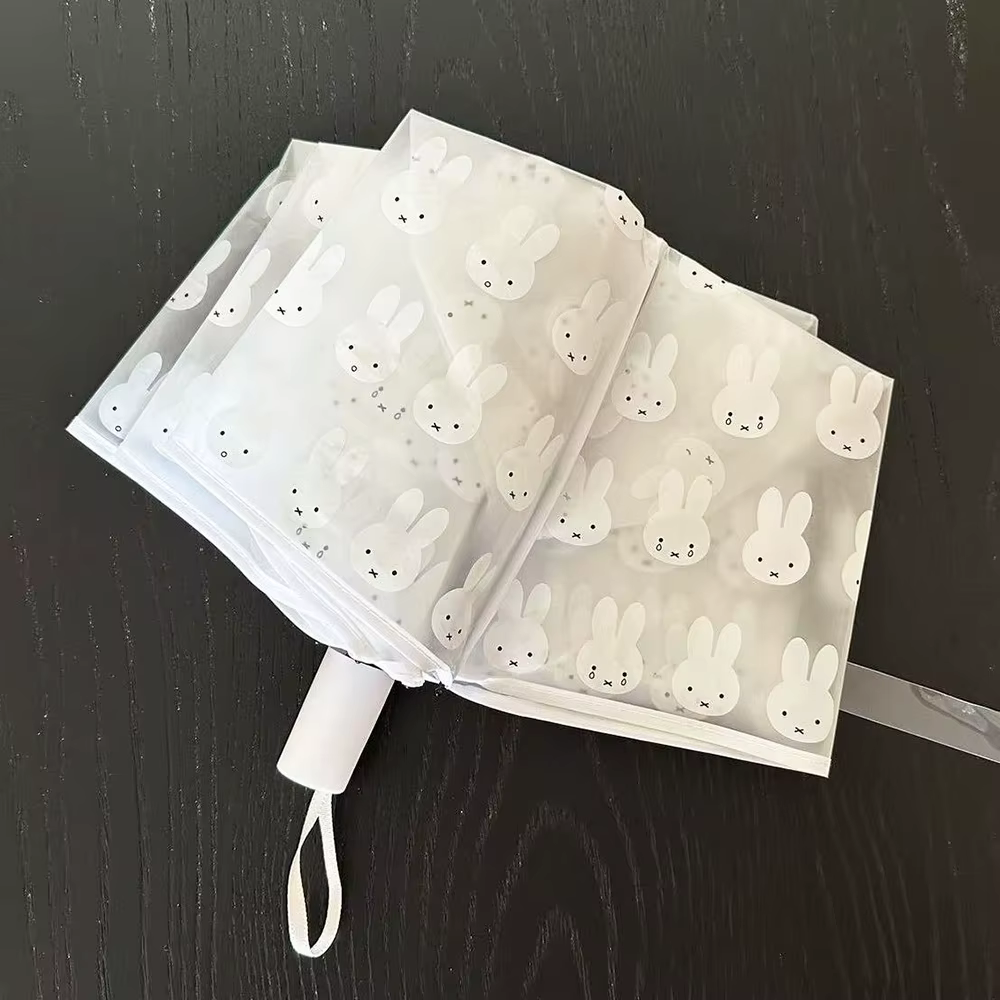 Parapluie Transparent givré Miffy Kawaii, joli parapluie pliable pour étudiants, entièrement automat