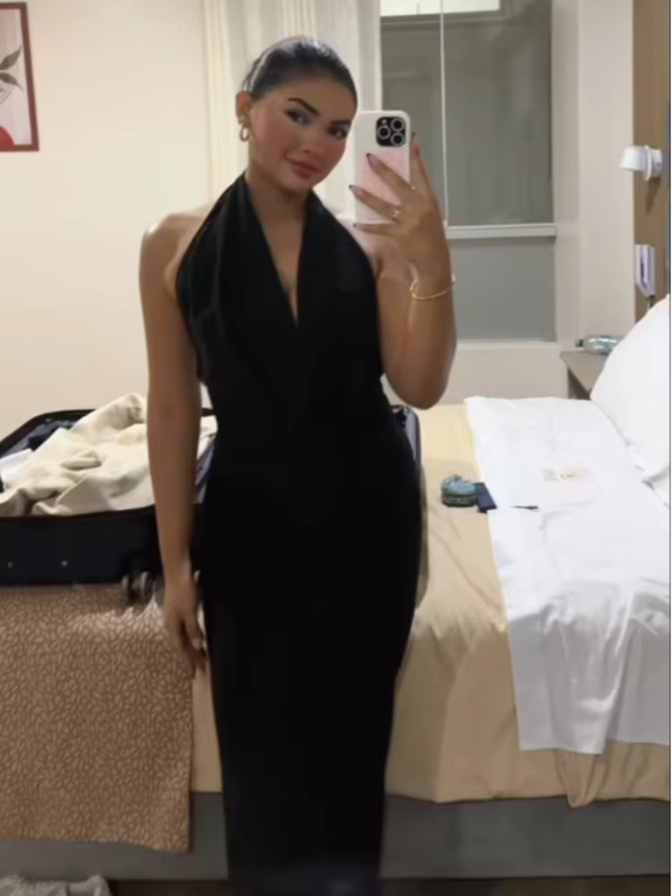 Robe Sexy à Col Halter Plongeant et Drapé, Dos Nu, Sans Manches, Coupe Ajustée, Robe de Soirée Pliss
