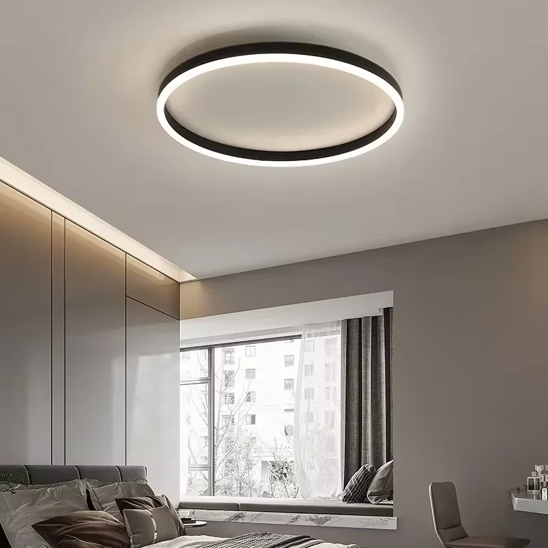Plafonnier LED Circulaire en Métal Acrylique au Design Nordique Moderne, Luminaire Décoratif de Plaf