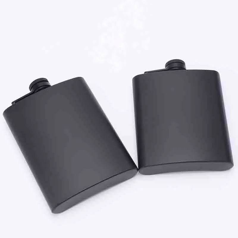 6/7/8/9/10/12oz Portable 304 SS Flagon noir whisky Vodka Pot à vin flacon de hanche bouteille d'alco