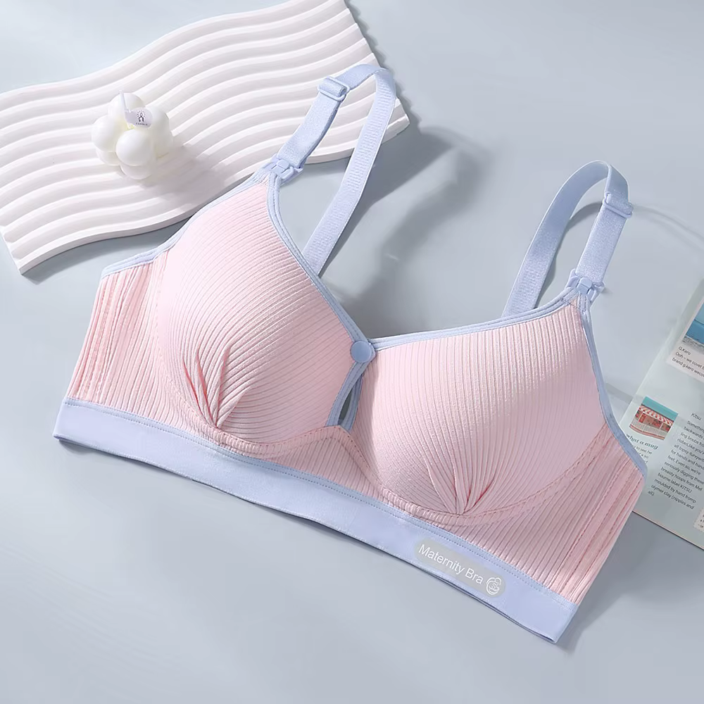 Soutien-gorge d'allaitement durable à double boucle, push-up, respirant, bralette de grossesse en pu