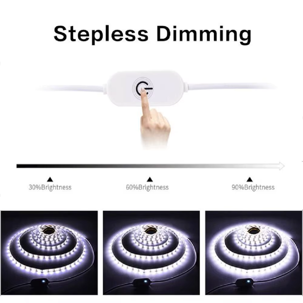 Bande lumineuse LED USB flexible à intensité variable, rétroéclairage TV, chambre, cuisine, lampe d'