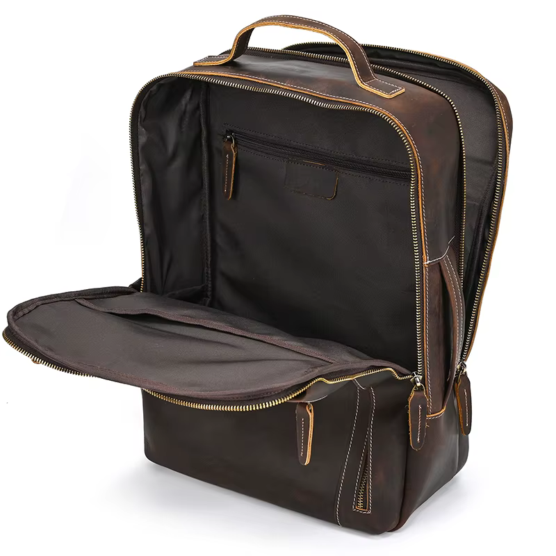 2025 nouveautés sac à dos en cuir pour voyage hommes mâle en cuir de vachette pochette d'ordinateur 