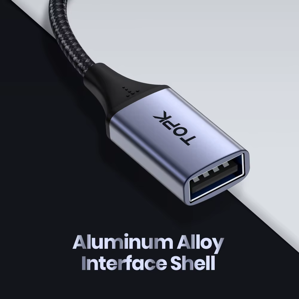TOPK USB C à USB A Dapter OTG Câble Type C Mâle à USB 3.0 2.0 Femelle Câble pour MacBook Pro Samsung